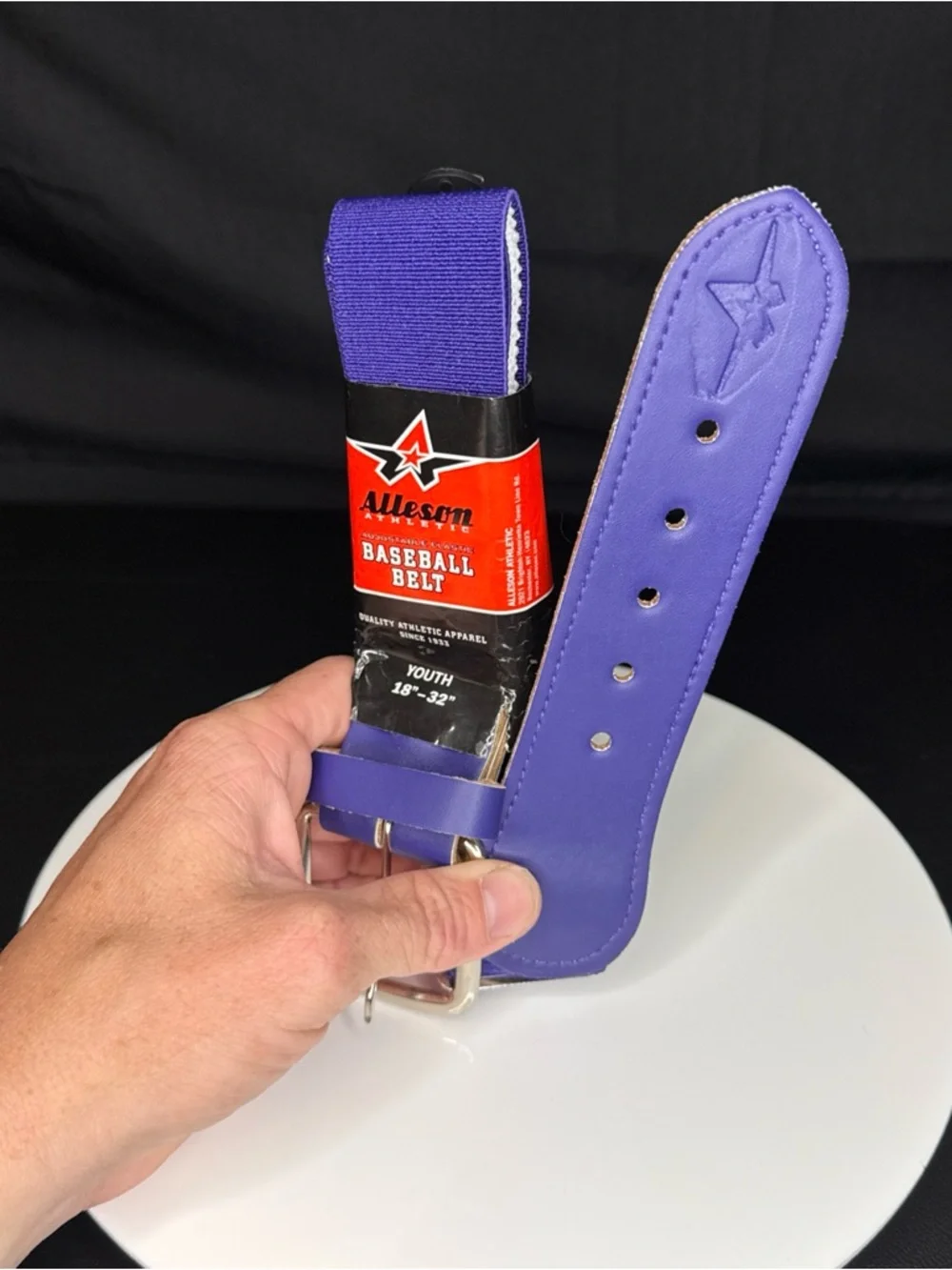 Alleson Youth Baseball Belt - Purple 18-32